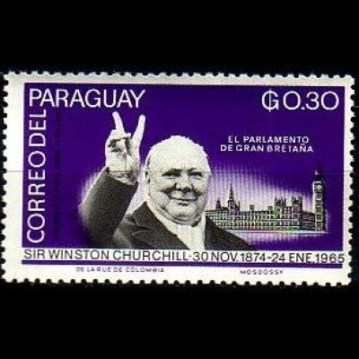 Paraguay Mi.Nr. 1457 Winston Churchill, Parlamentsgebäude London (0,30)