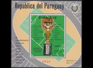 Paraguay Mi.Nr. Block 130 Fußballweltmeister, Jules-Rimet-Cup 