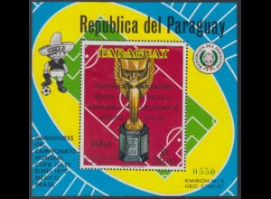 Paraguay Mi.Nr. Block 153 Fußballweltmeisterschaft, Jules-Rimet-Cup 
