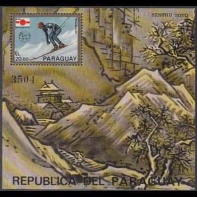 Paraguay Mi.Nr. Block 171 Olympia 1972 Sapporo, Ski-Abfahrtsläufer 