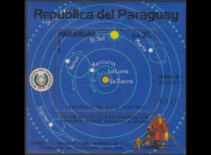 Paraguay Mi.Nr. Block 219 100J. UPU, Sonnensystem 