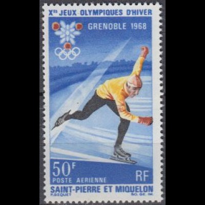 St. Pierre & M. Mi.Nr. 423 Olympische Winterspiele 1968, Eisschnelllauf (50)