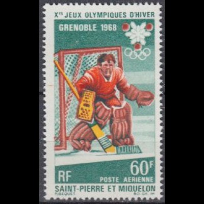 St. Pierre & M. Mi.Nr. 424 Olympische Winterspiele 1968, Eishockey (60)