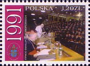 Polen Mi.Nr. 4031 25 J.Pontifikat Johannes Paul II, 1991, Bischofssynode (1,20)