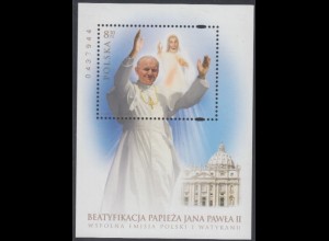 Polen Mi.Nr. Block 197 Seligsprechung Papst Johannes Paul II 