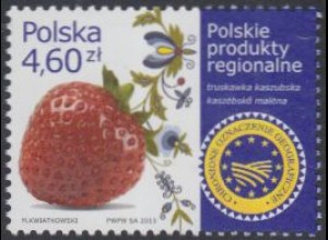 Polen Mi.Nr. 4618 Regionale Produkte, Erdbeere, Stickerei (4,60)