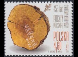 Polen Mi.Nr. 4646 Weltposttag, 455Jahre poln.Post, Baumscheibe (4,60)