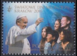Polen Mi.Nr. 4832 Weltjugendtag, Papst Frankziskus segnet Jugendliche (2,50)