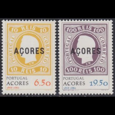 Portugal-Azoren Mi.Nr. 334-35 112.J.tag erste Markenausgabe Azoren (2 Werte)