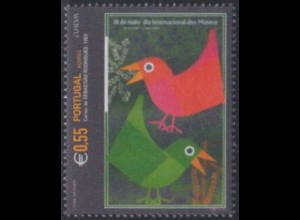 Portugal-Azoren Mi.Nr. 494 Europa 03 Plakatkunst, Int.Tag d.Museen, Vögel (0,55)