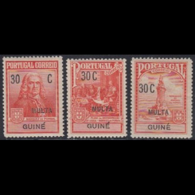 Port.Guinea Mi.Nr. ZZP 1-3 Zwangszuschlagsportomarken Marquis v.Pombal (3 Werte)