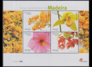 Portugal-Madeira Mi.Nr. Block 33 Blumen, u.a.Bouggainvillea, Cymbidium