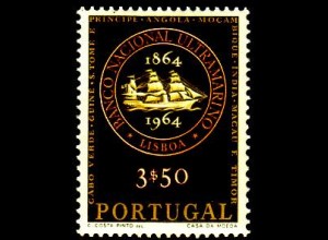 Portugal Mi.Nr. 959 100 Jahre Nationale Überseebank, Dampfsegelschiff (3.50)