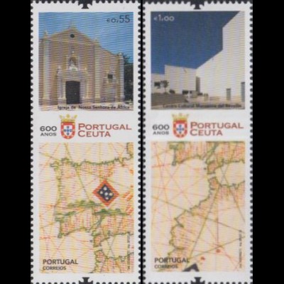 Portugal Mi.Nr. 4080-81 Portugal - Ceuta, 600J. Geschichte (2 Werte)