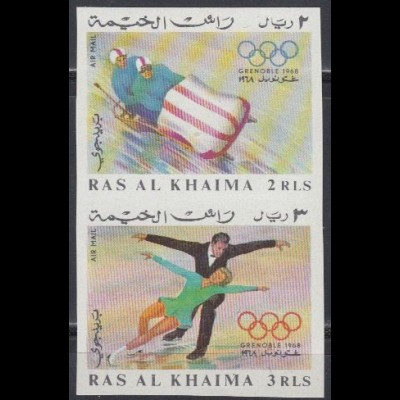 Ras al Khaima Mi.Nr. Zdr.215+16B Olympia 1968 Grenoble, Zweierbob, Paarlauf