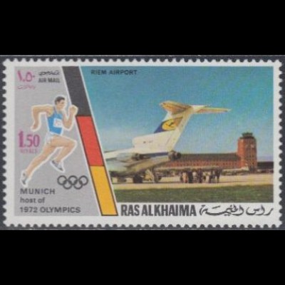Ras al Khaima Mi.Nr. 726A Olympia 1972 München, Flughafen Riem (1,50)