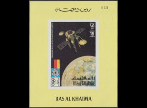 Ras al Khaima Mi.Nr. 778B(Block gelb) Olympia 1972 München, Intelsat IV (15)