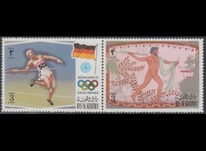 Ras al Khaima Mi.Nr. Zdr.803+02A Olympia 1972 Sport i.Neuzeit+Antike Speerwerfen