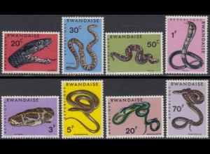 Ruanda Mi.Nr. 201-08A Schlangen (8 Werte)
