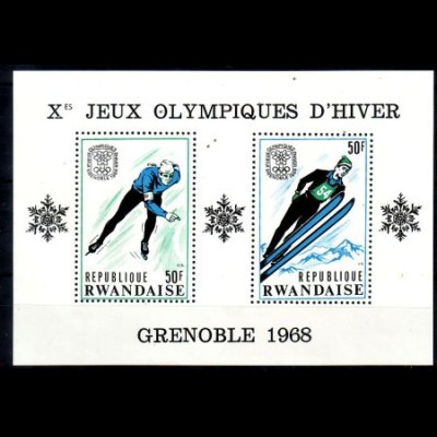 Ruanda Mi.Nr. Block 12A Olymia 1968, Grenoble