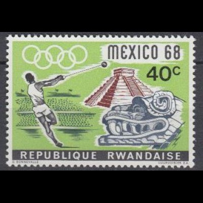 Ruanda Mi.Nr. 262A Olympiade 1968 Mexiko, Hammerwerfen (40)