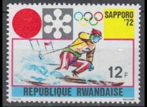 Ruanda Mi.Nr. 484A Olympiade 1972 Sapporo, Ski alpin, gez. (12)