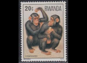Ruanda Mi.Nr. 922A Affen, Schimpansen (20)