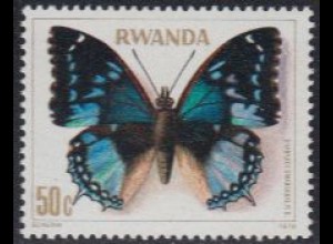 Ruanda Mi.Nr. 976A Schmetterlinge, Charaxes smaragdalis (50)