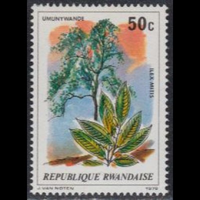 Ruanda Mi.Nr. 986A Bäume, Ilex mitis (50)