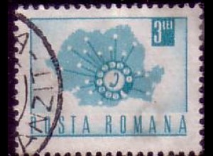 Rumänien Mi.Nr. 2961 Post- und Verkehrswesen, Landkarte Rumäniens, Wählscheibe (3)