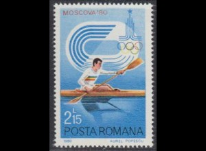 Rumänien Mi.Nr. 3736 Olymp. Sommerspiele Moskau 1980, Einer-Kajak (2,15)