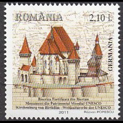 Rumänien Mi.Nr. 6560 UNESCO Welterbe, Birthhälmer Kirchenburg, Siebenbürgen (2,10)