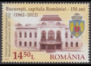 Rumänien Mi.Nr. 6597 150Jahre Hauptstadt Bukarest, Stadtmuseum, Wappen (14,50)