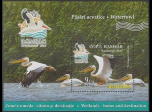 Rumänien Mi.Nr. Block 533 Konvention Schutz d.Feuchtgebiete, Pelikan