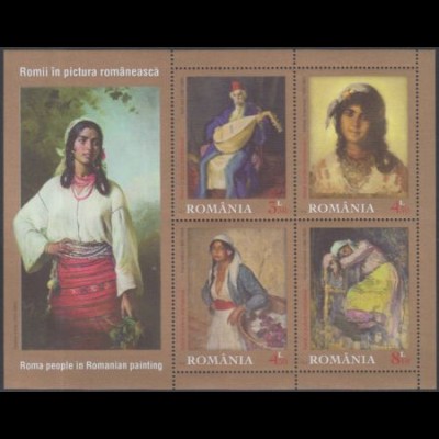 Rumänien Mi.Nr. Block 580 Roma auf rumänischen Gemälden