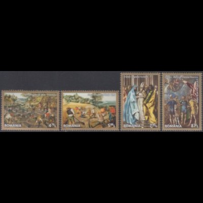 Rumänien Mi.Nr. 6851-54 Meisterwerke bildender Kunst, Brueghel + El Greco (4 W.)