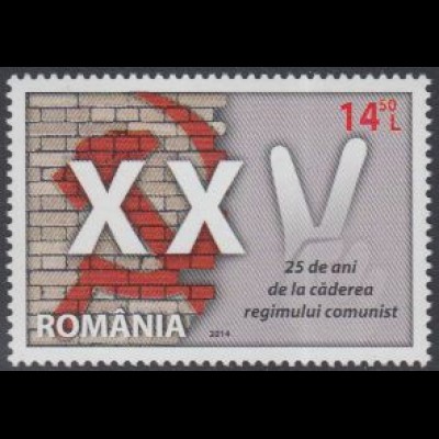 Rumänien Mi.Nr. 6898 25.Jahrestag Fall des Kommunismus (14,50)