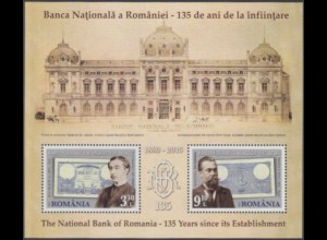 Rumänien Mi.Nr. Block 640 135Jahre Nationalbank