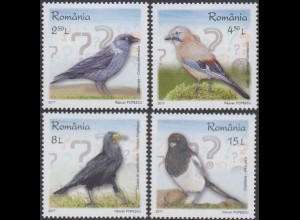 Rumänien MiNr. 7176-79 Intelligente Vögel, Dohle, Eichelhäher, Krähe, Elster (4 Werte)
