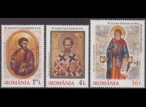 Rumänien MiNr. 7292-94 Ikonen aus Patriarchalkathedrale u.-palast Bukarest (3W.)