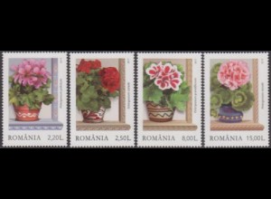 Rumänien MiNr. 7300-03 Fensterblumen, Pelargonien (4 Werte)
