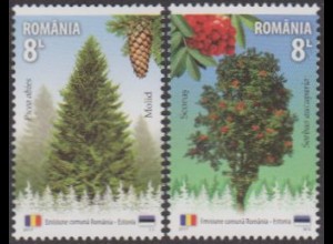 Rumänien MiNr. 7306-07 Freundschaft mit Estland, Fichte, Vogelbeere (2 Werte)