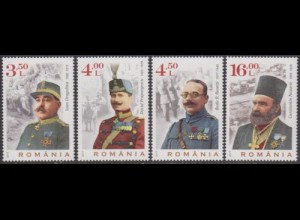Rumänien MiNr. 7313-16 Helden des 1.Weltkrieges (4 Werte)