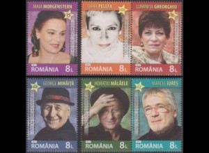 Rumänien MiNr. 7317-22 Schauspieler (6 Werte)
