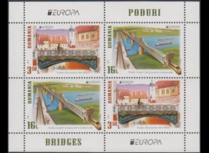 Rumänien MiNr. Block 731 I Europa 18, Brücken (links oben MiNr.7362 A)