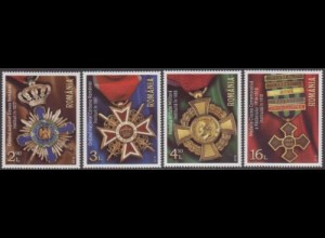 Rumänien MiNr. 7373-76 Orden und Medaillen des 1.Weltkrieges (4 Werte)
