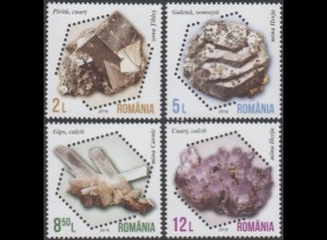 Rumänien MiNr. 7404-07 Mineralien aus dem Museum Victor Gorduza (4 Werte)