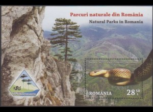 Rumänien MiNr. Block 761 Nationalpark Domogled-Valea Cernei, Äskulapnatter
