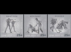Russland Mi.Nr. 1975-77 I Olympia 2014 Sotschi (3 Werte)