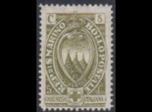 San Marino Mi.Nr. 91 Freim. Italienisches Rotes Kreuz, Tre Penne (5+5)